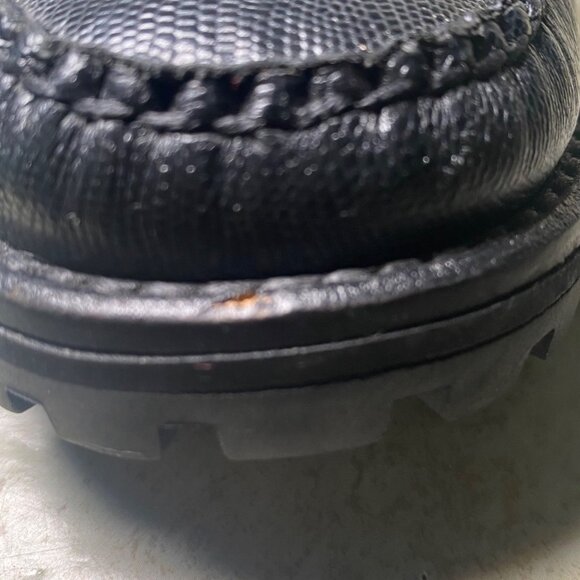 Cole Haan Womens Black Leather Loafers Size 8 Textured Lug Sole Slip-On Comfort - Picture 10 of 10